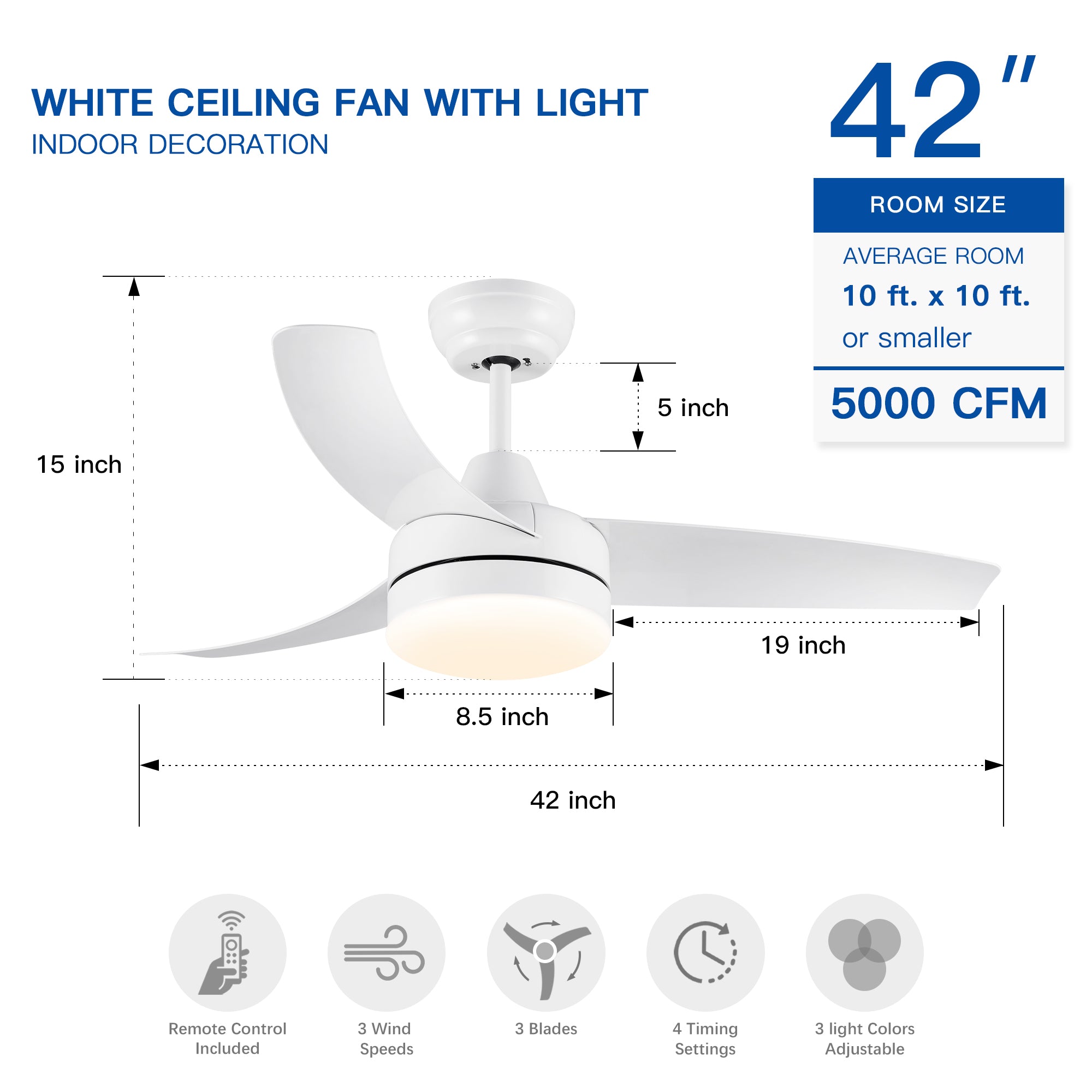 42-1053 42-Inch Ceiling Fan with LED Light